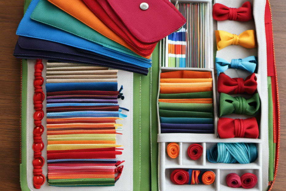 An image showcasing a Montessori busy book filled with vibrant fabric pages, sturdy zippers, and velcro tabs