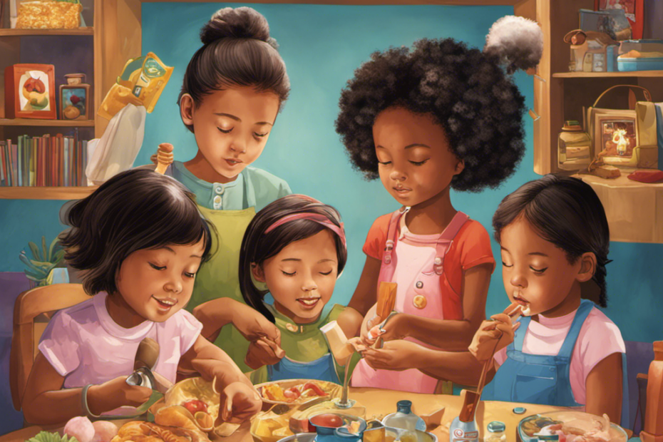 An image showcasing a diverse group of children engaged in various activities, surrounded by visual representations of factors influencing childhood otitis media risk, such as crowded spaces, exposure to smoke, poor hygiene, and allergies