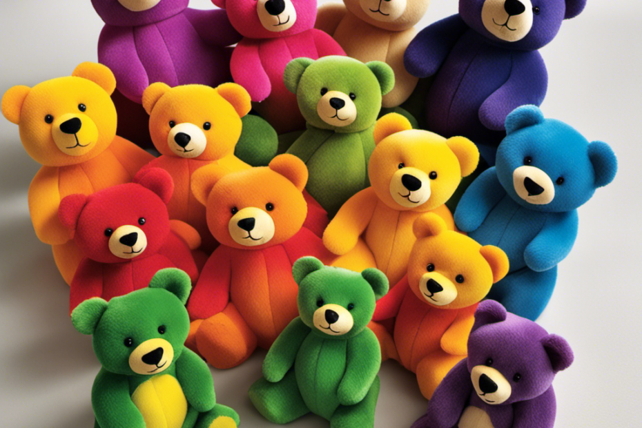 An image showcasing a vibrant collection of counting bears, engaging toddlers with their playful colors and various sizes