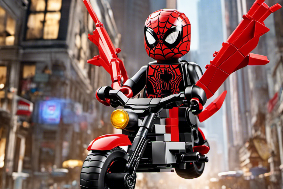 An image showcasing the LEGO Marvel Spider-Man Miles Morales Techno Trike set