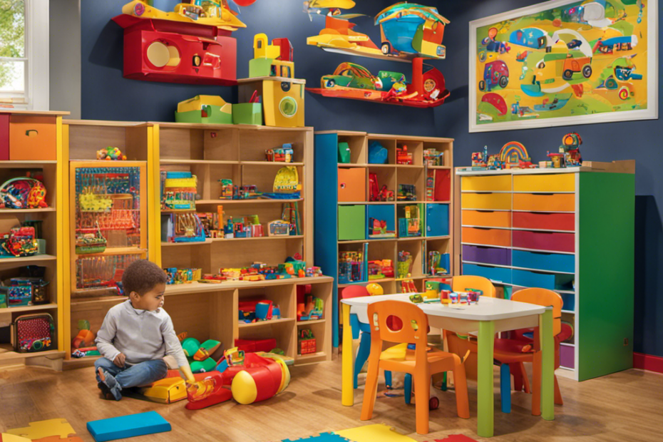 An image showcasing a colorful playroom filled with engaging educational toys for preschoolers, including puzzles, building blocks, sensory toys, art supplies, and interactive learning games, reflecting the top picks for 2016