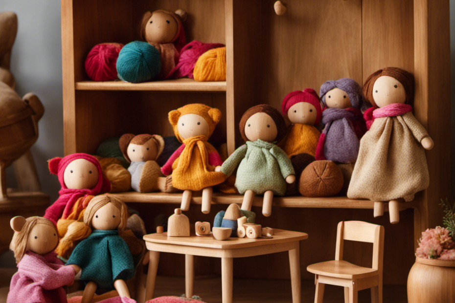 An image capturing the whimsical allure of Seattle's Waldorf toy culture: a cozy wooden playroom adorned with soft, handmade dolls, vibrant silk scarves, and natural wooden toys, bathed in warm, ethereal light