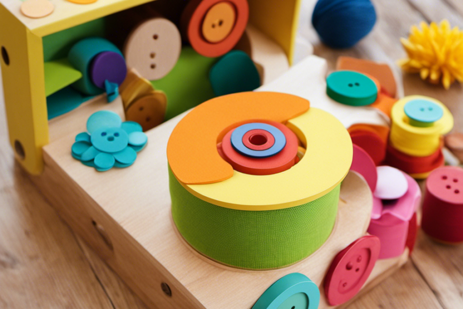 An image showcasing a Montessori-inspired tissue box toy for babies