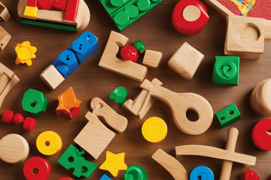 An image displaying a colorful array of educational toys, ranging from building blocks to puzzles, enticing toddlers to explore, learn, and develop their cognitive and motor skills