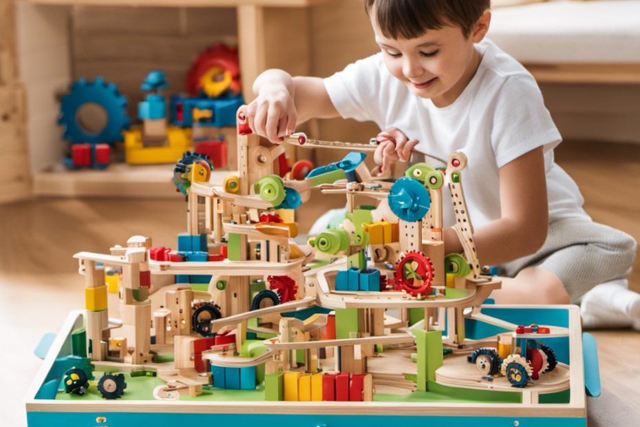 An image featuring two contrasting playsets: a vibrant STEM kit brimming with circuit boards, gears, and robotic components, juxtaposed with a Montessori-inspired wooden toy set, showcasing colorful blocks, puzzles, and sensory materials