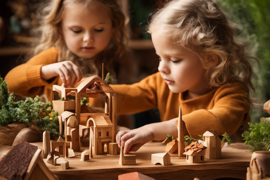 An image capturing the enchanting essence of The Waldorf Collection: vibrant, handcrafted toys and natural materials that ignite young minds, fostering boundless imagination and unbridled creativity