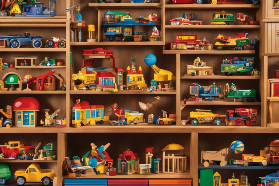 An image capturing a vibrant display of beloved educational toys and childhood favorites in the Toy Hall of Fame