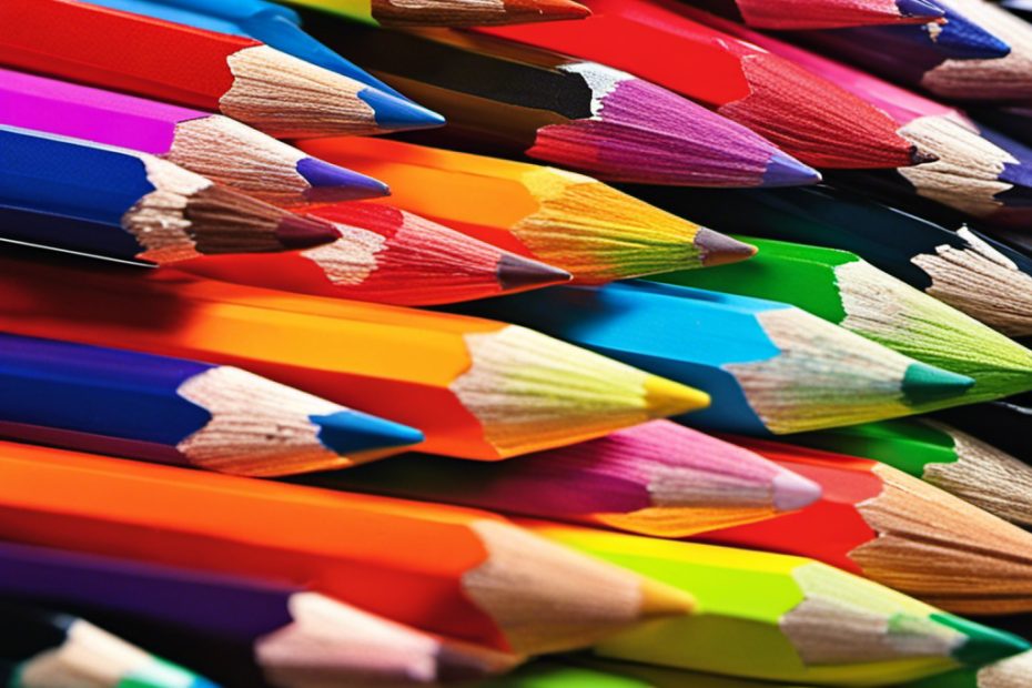An image showcasing a vibrant assortment of Ultimate Bulk Colored Pencils, arranged neatly in a sturdy, transparent case