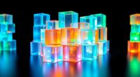 colorful light cube displays