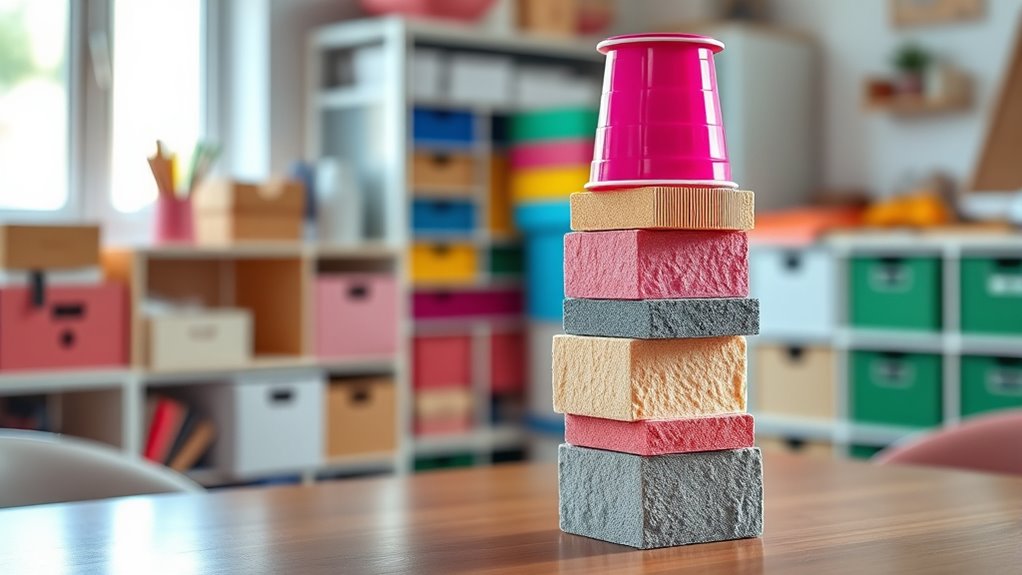 diy colorful stacking tower