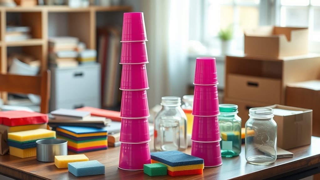 homemade pink tower substitutes