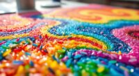 mess free rainbow rice painting