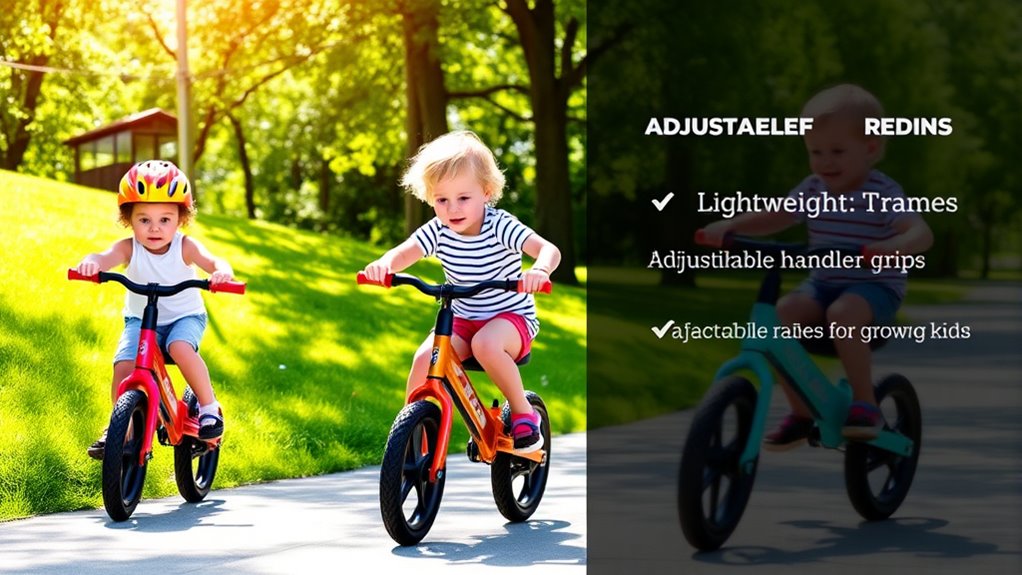 adjustable handlebar balance bikes