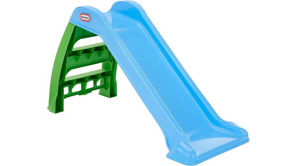blue and green toddler slide