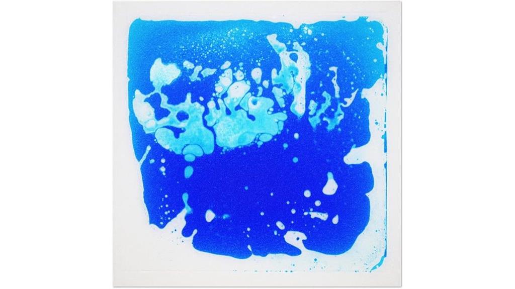 blue liquid encased tile