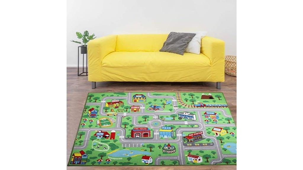 colorful city life playmat