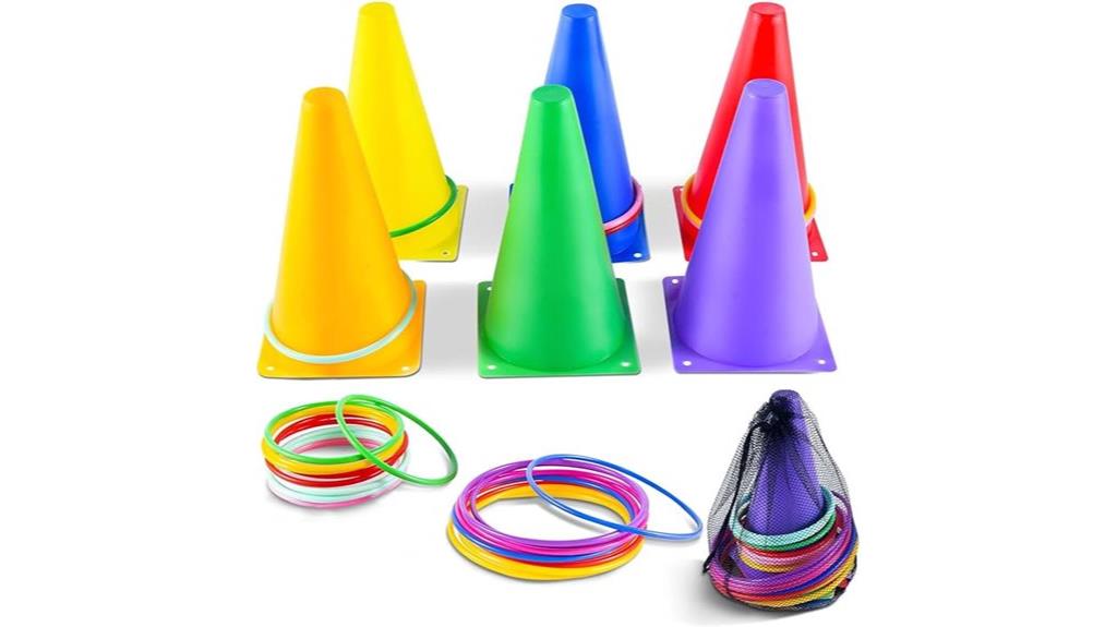 colorful cone ring toss