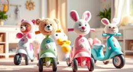 cute plush animal scooters