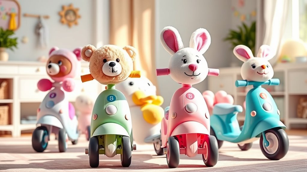 cute plush animal scooters