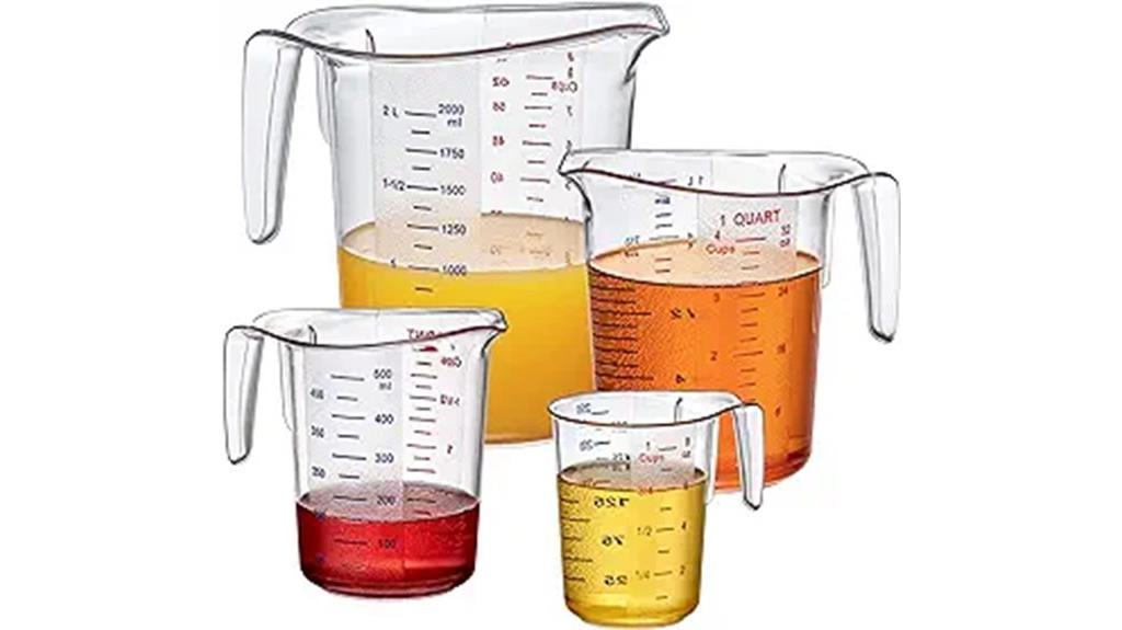 durable 4 piece measuring cups