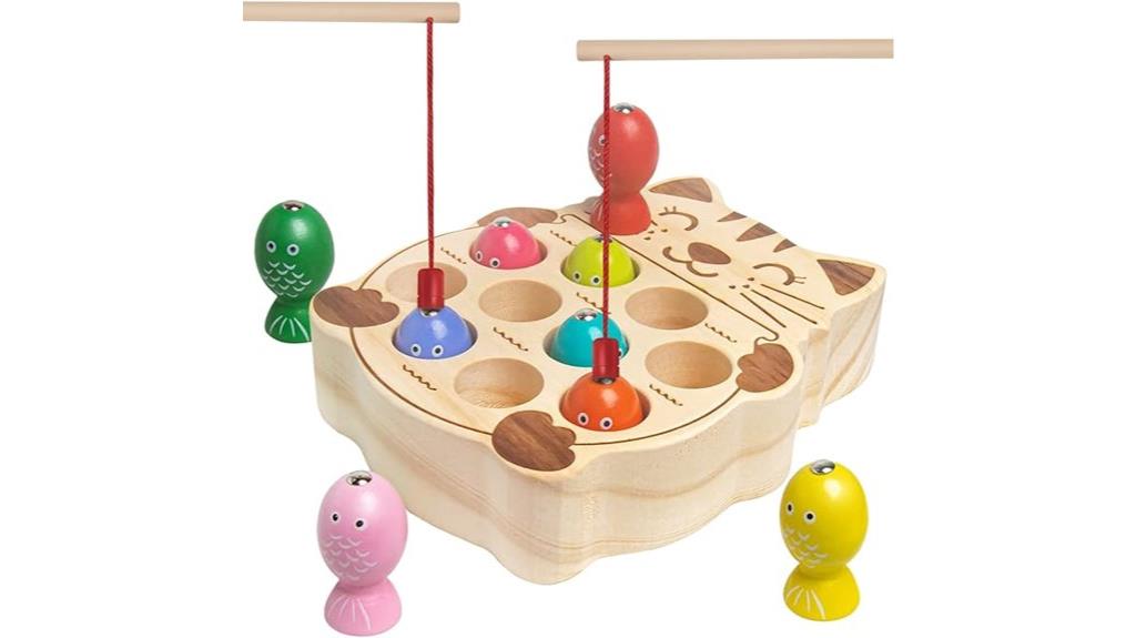 kids fishing wooden toys