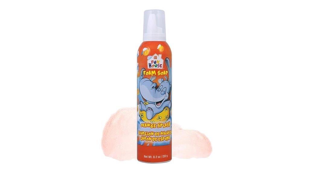 kids orange foam soap