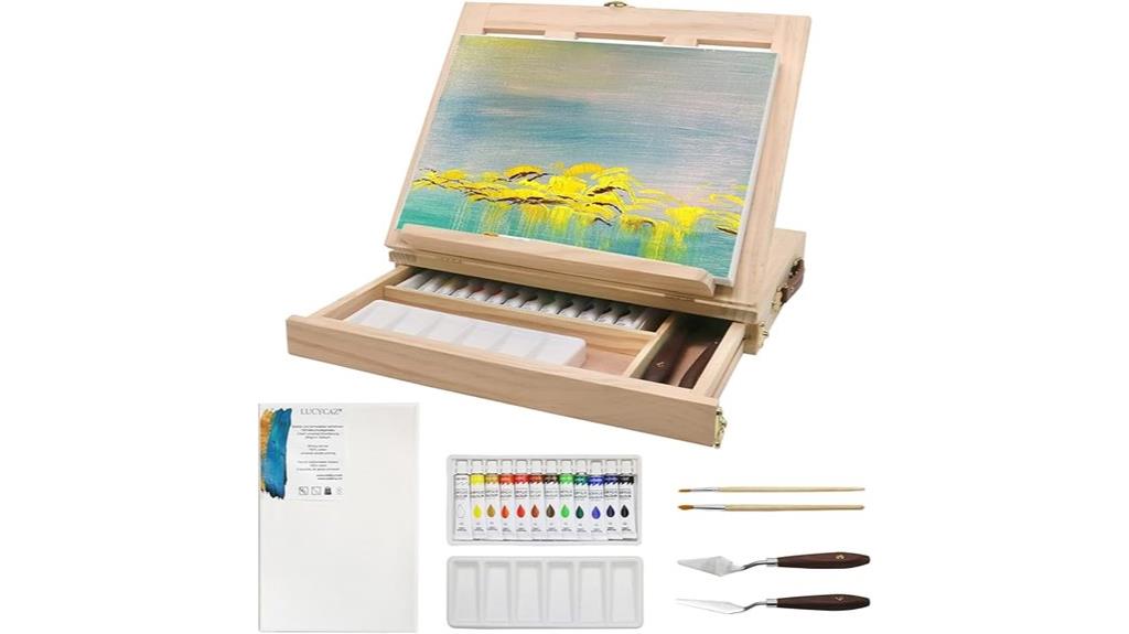 kids tabletop painting easel
