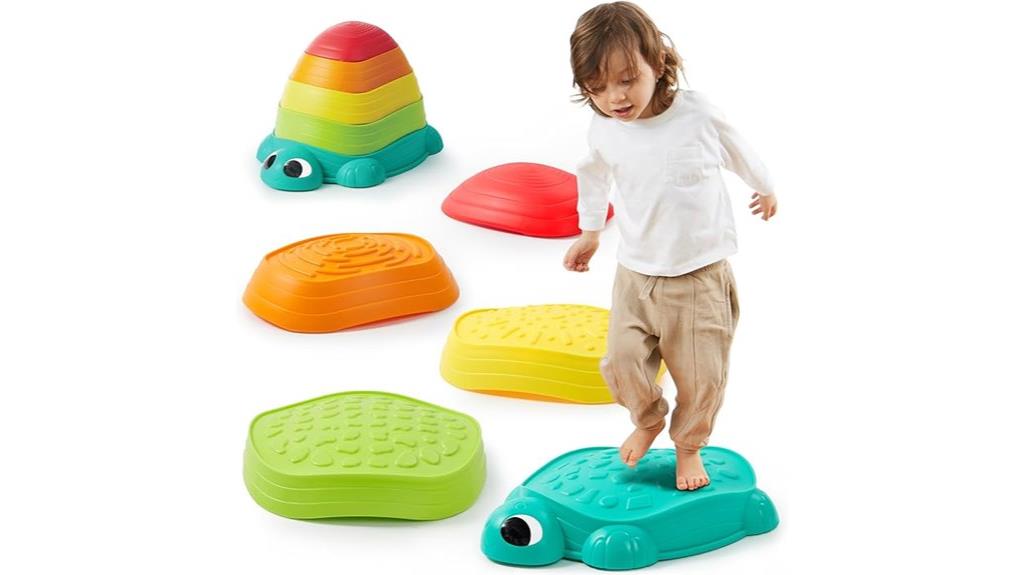 kids turtle balance stepping stones