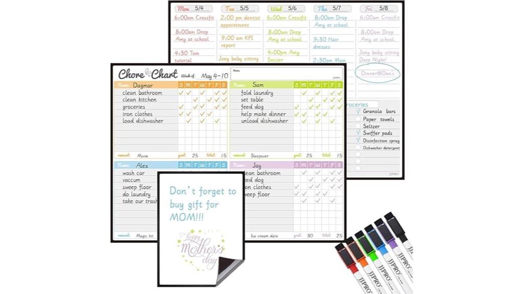 magnetic chore and calendar