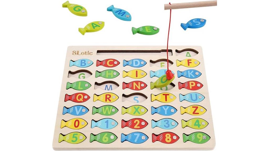 magnetic wooden toddler fishing game