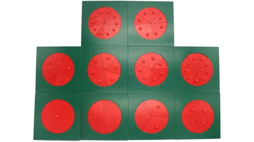 montessori wooden fraction puzzles