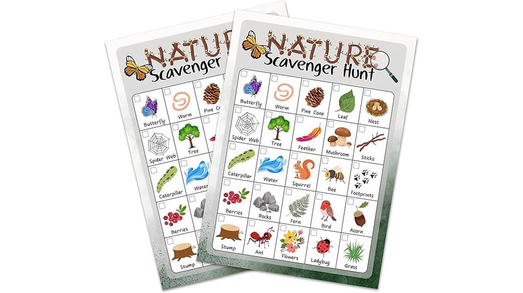 nature scavenger hunt cards