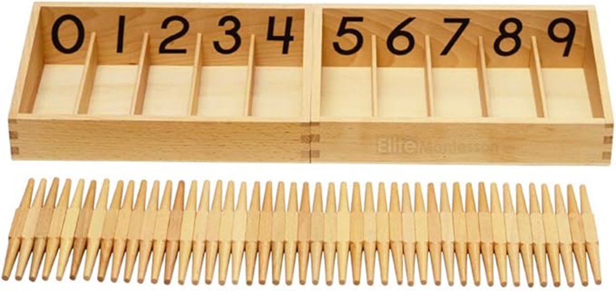 numbered montessori spindle box