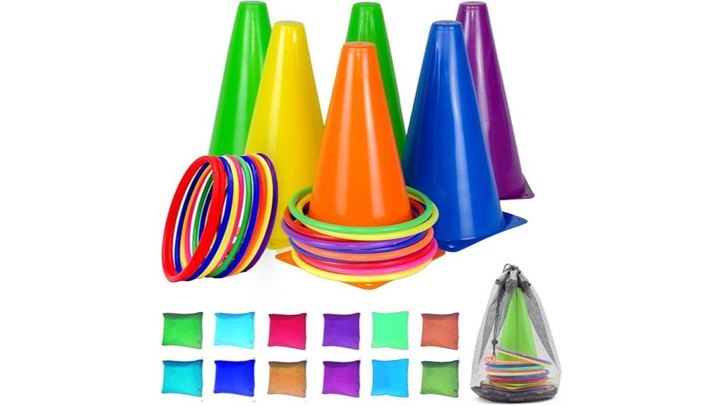 plastic cones and rings