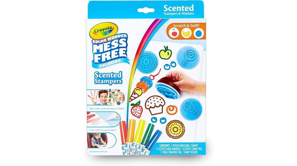 scented markers and stamps