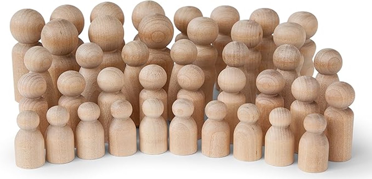 set of 40 wooden peg dolls