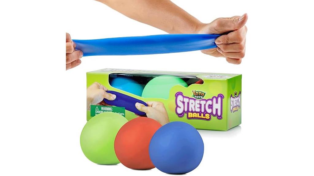three colorful stress balls