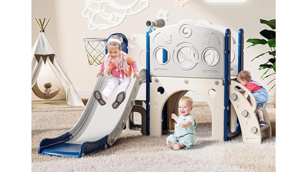 toddler slide with hoop