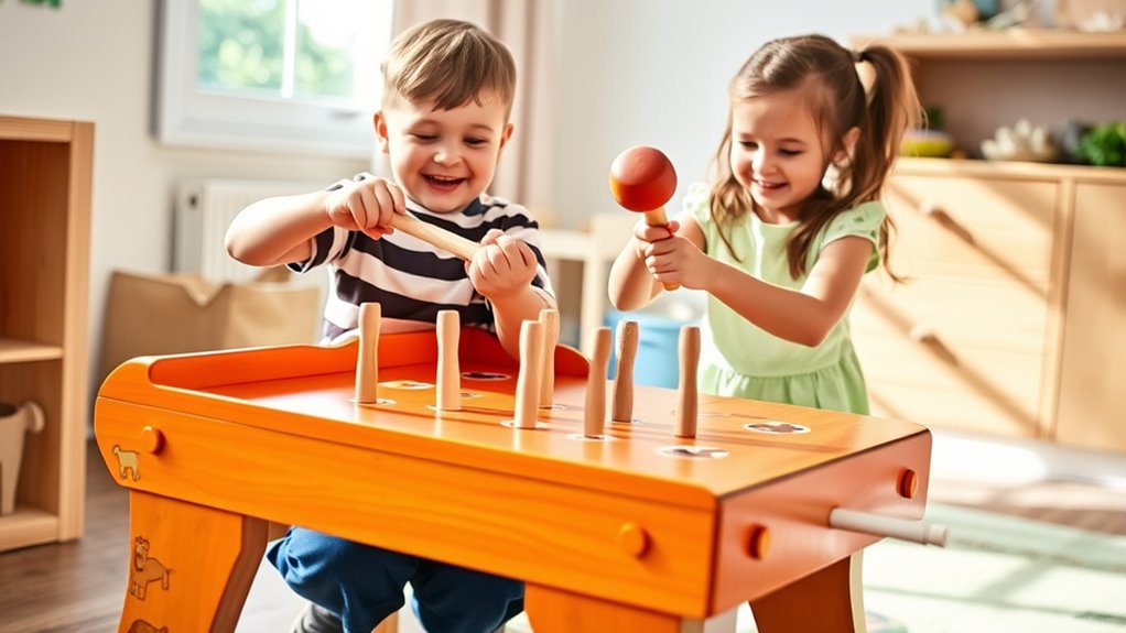 top kids wooden hammer benches