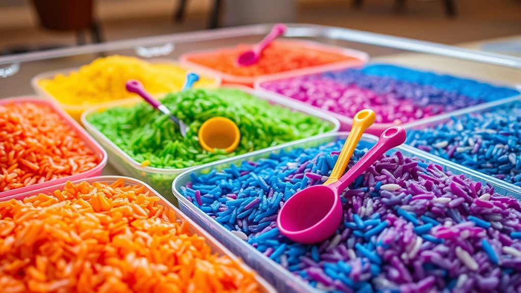 top rainbow rice sensory kits
