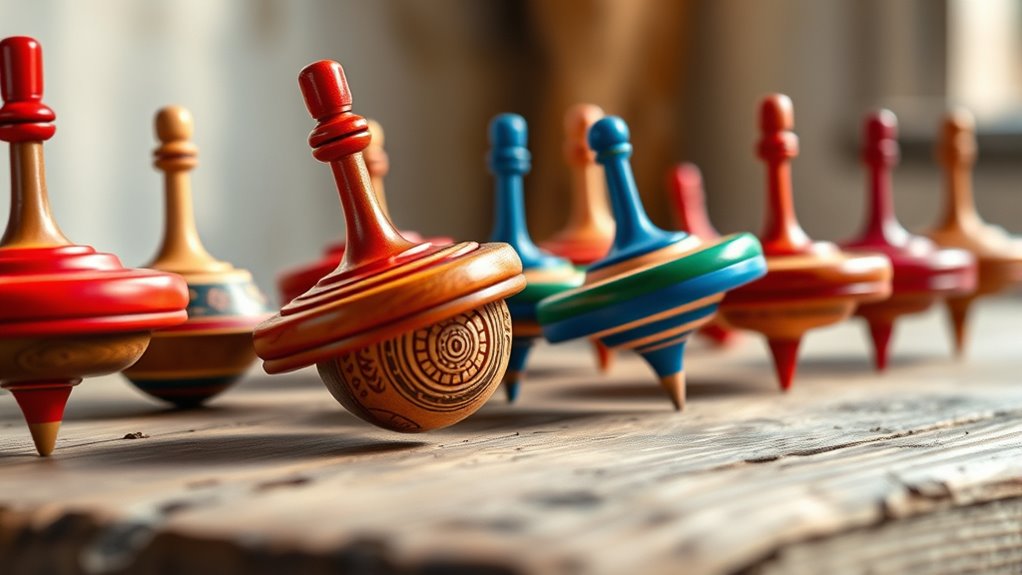 top wooden spinning toys