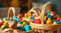 top wooden treasure play baskets