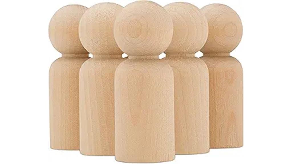 unfinished wooden peg dolls