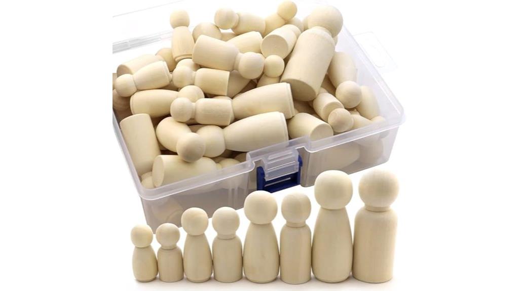 unfinished wooden peg dolls