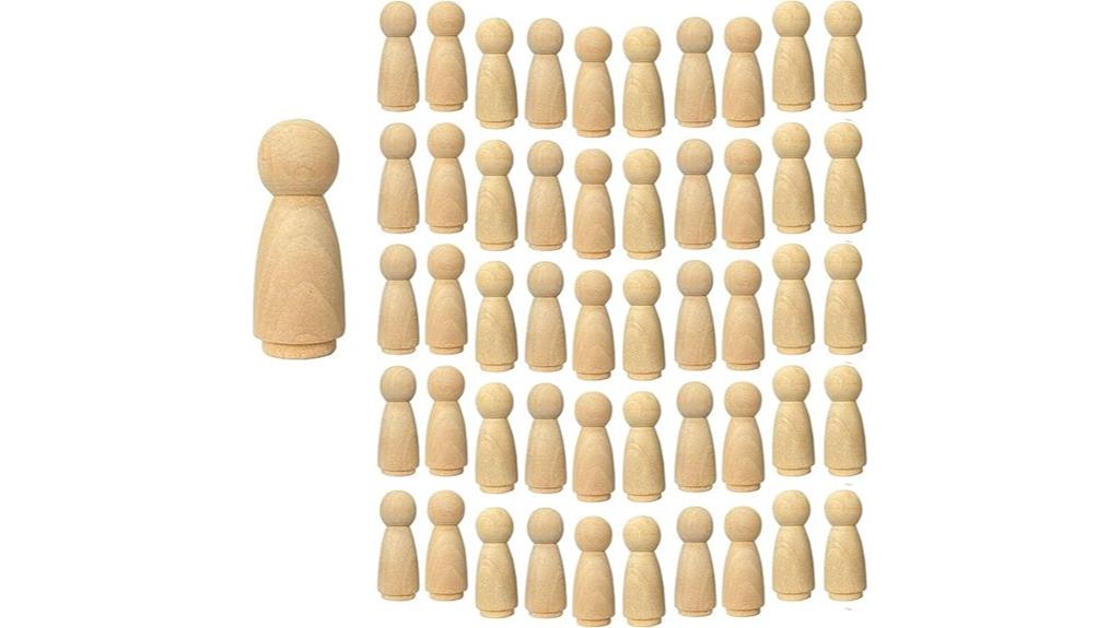 unfinished wooden peg figures