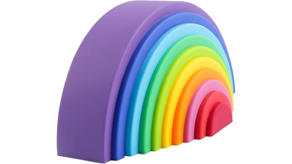 vibrant silicone rainbow stacker