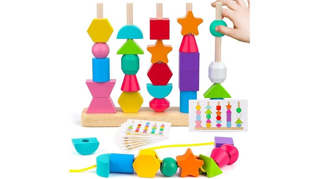 wooden beads sequencing toy