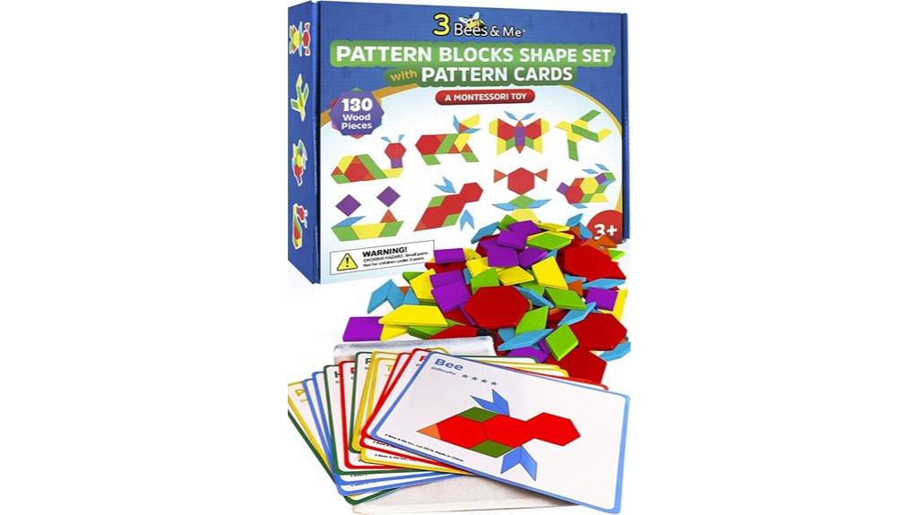 wooden bee pattern blocks