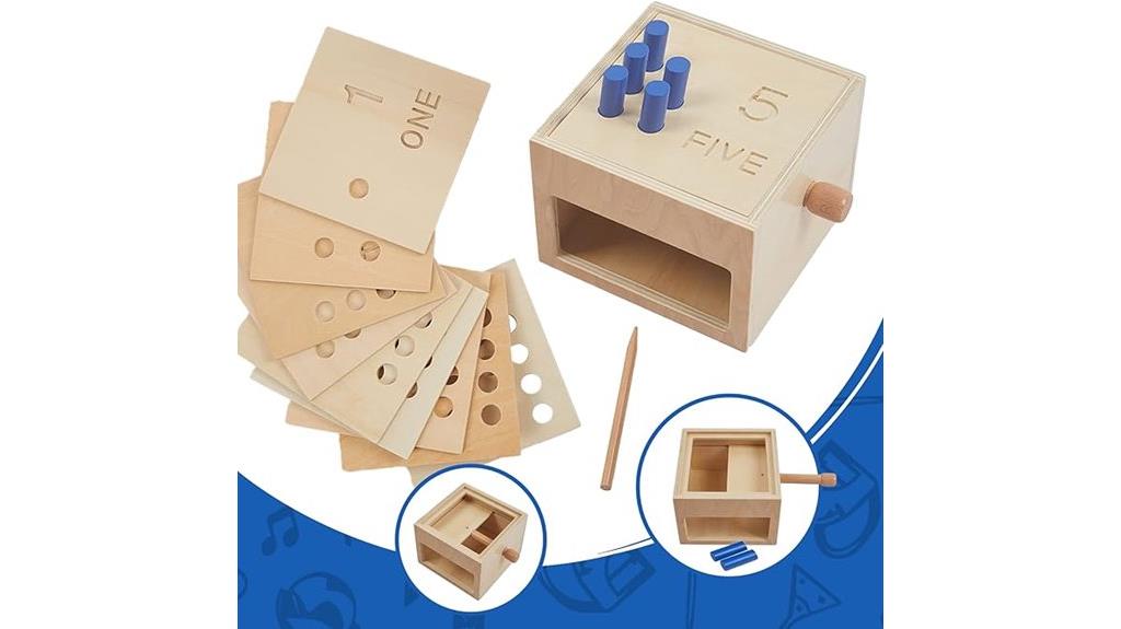 wooden counting peg board