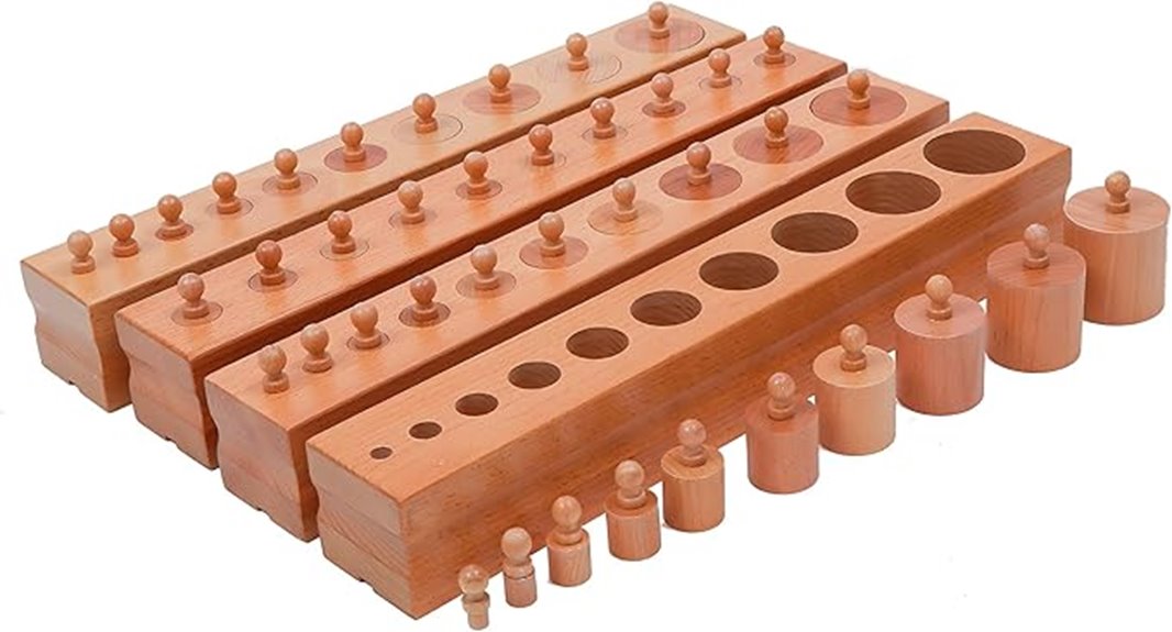 wooden cylinder block set